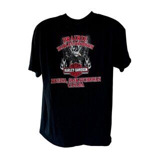 Harley-Davidson Canada Prairie Saskatchewan Shirt Black Short Sleeve XL